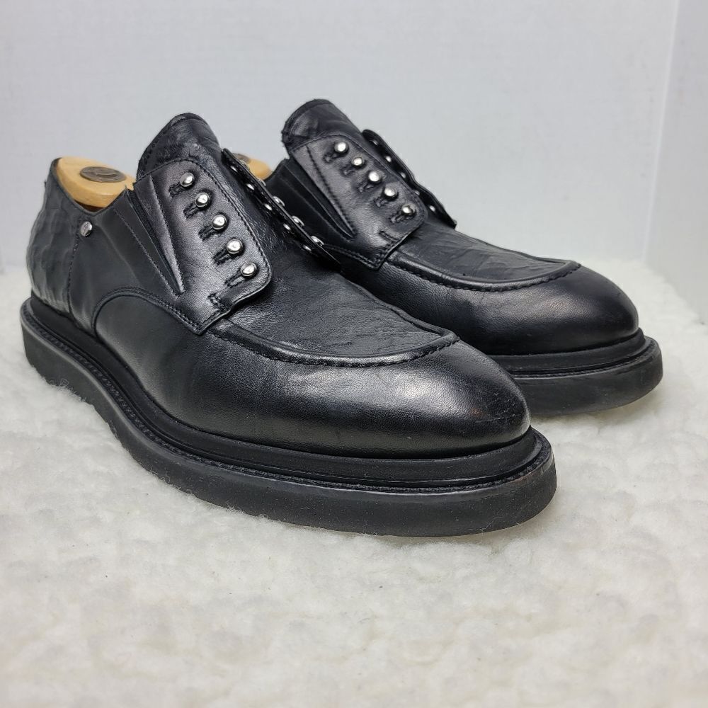 Cesare Paciotti Mens Shoes Size 7 US  Black DM Livetech Lace Less Derby 46534